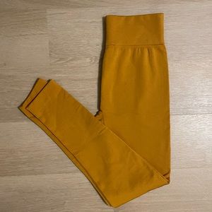 amazon | gold high rise fleece lined leggings